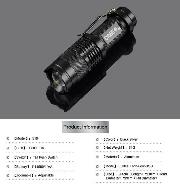 POCKETMAN 2000 Lumens 3-Mode CREE Q5 LED Flashlight – Southern Snares & Supply POCKETMAN 2000 Lumens 3-Mode CREE Q5 LED Flashlight – Southern Snares & Supply